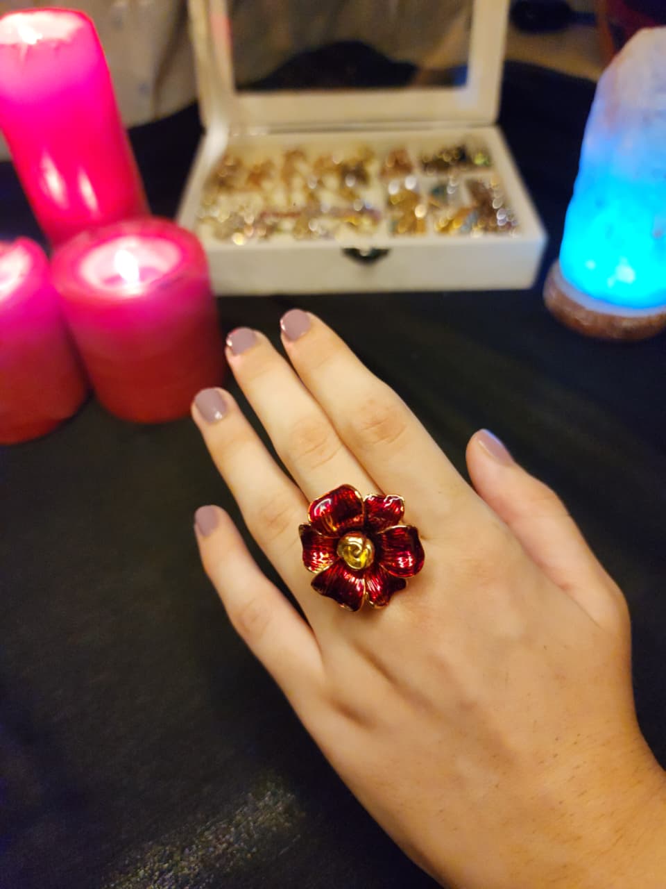 The Crimson Dahlia Ring